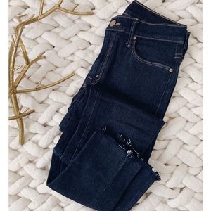 Mother The Looker Fray Hem Ankle Skinny Jeans